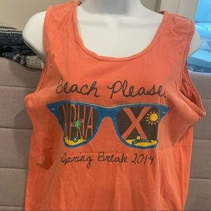 “Beach Please Alpha Xi Spring Break 2014” Comfort Colors tank